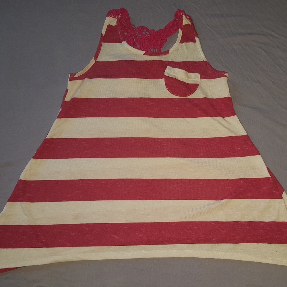 Striped Open Back Tank Top